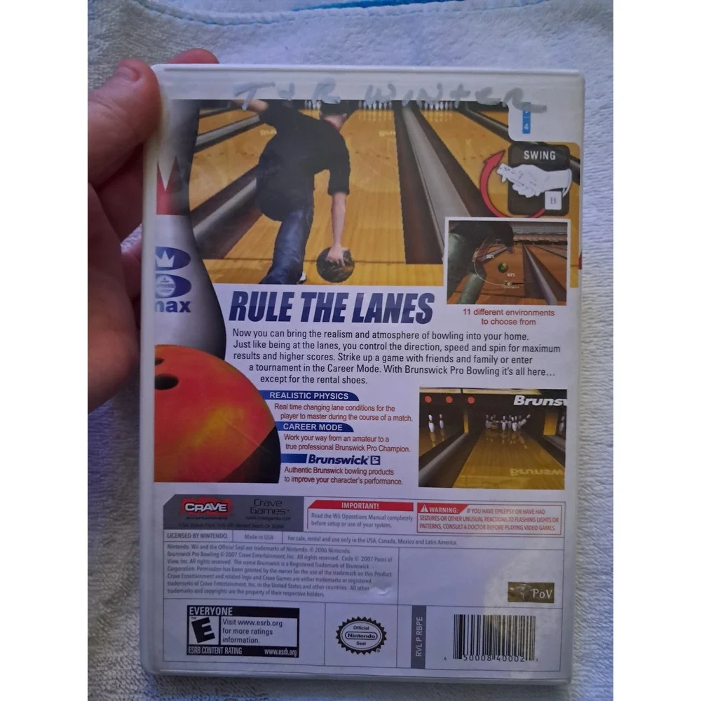 Brunswick Pro Bowling Nintendo Wii Game Crave Entertainment Complete CIB